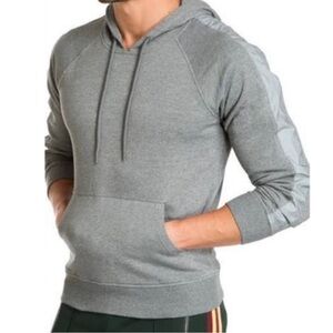 Jared Lang Hoodie Size XL Gray Pullover Sweatshirt NWT Reflective Tape Arm